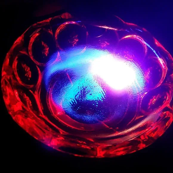 Vintage MCM 1960s Hollywood Regency Retro Glass Candy Dish Compote Maxi… - Picture 3 of 7